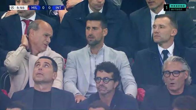 Шевченко та Джокович на матчі Мілан – Інтер Шевченко та Джокович на матчі Мілан – Інтер