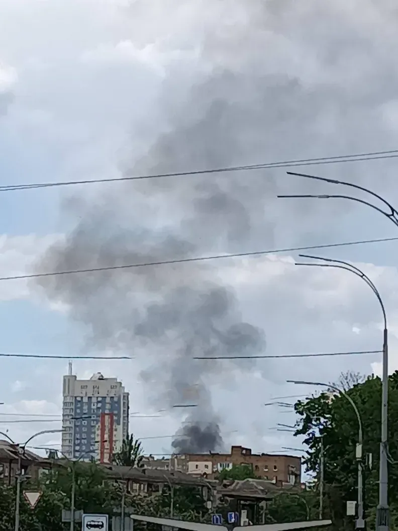 Горить телевежа в Києві Горить телевежа в Києві