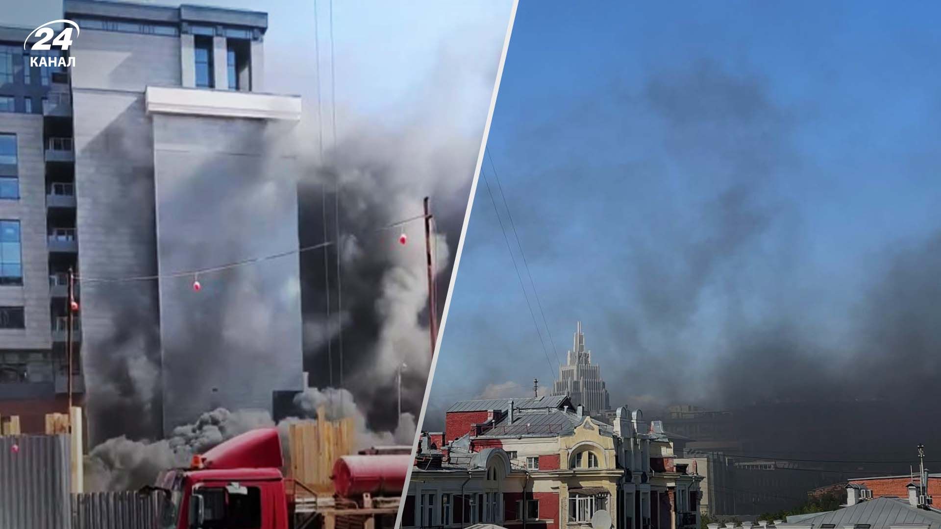 В Москве горит гостиница "Интерконтиненталь"