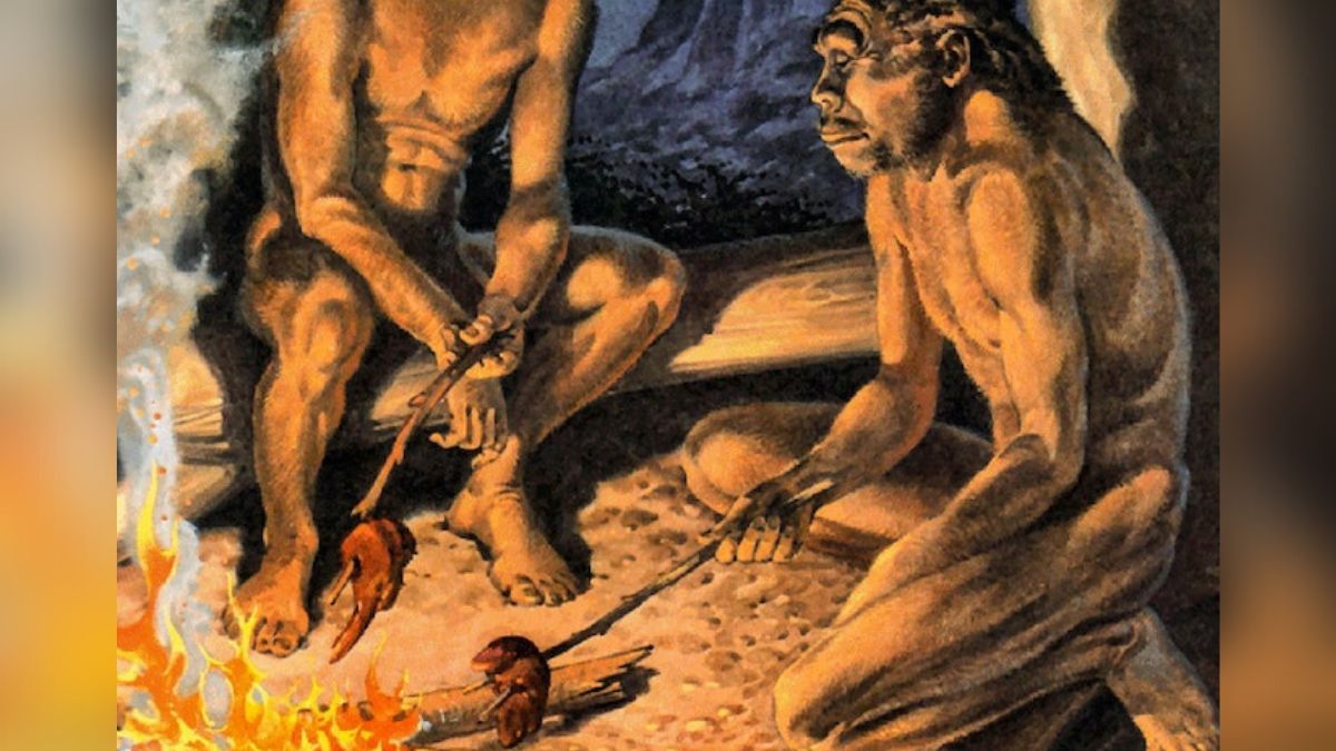 Прямоходящий человек у костра Прямоходящий человек у костра