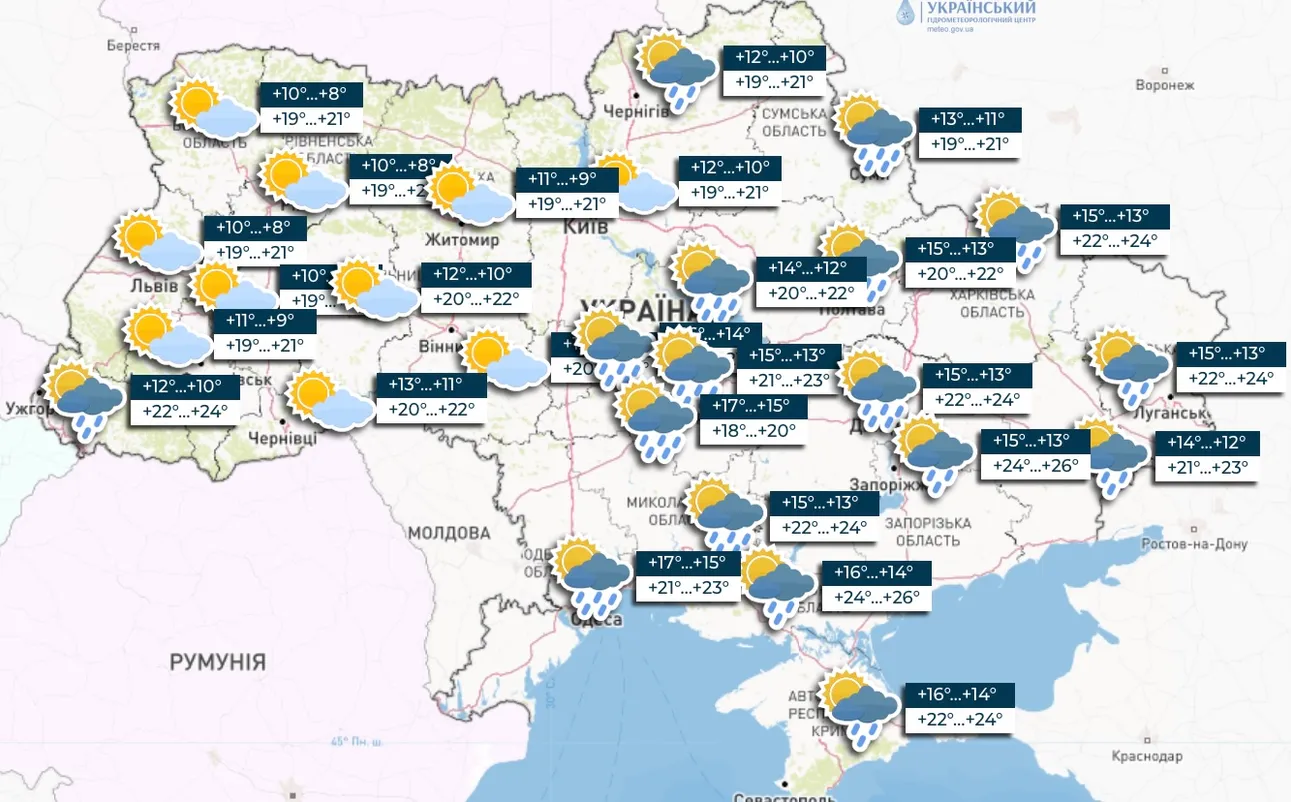 Прогноз погоди на 3 червня