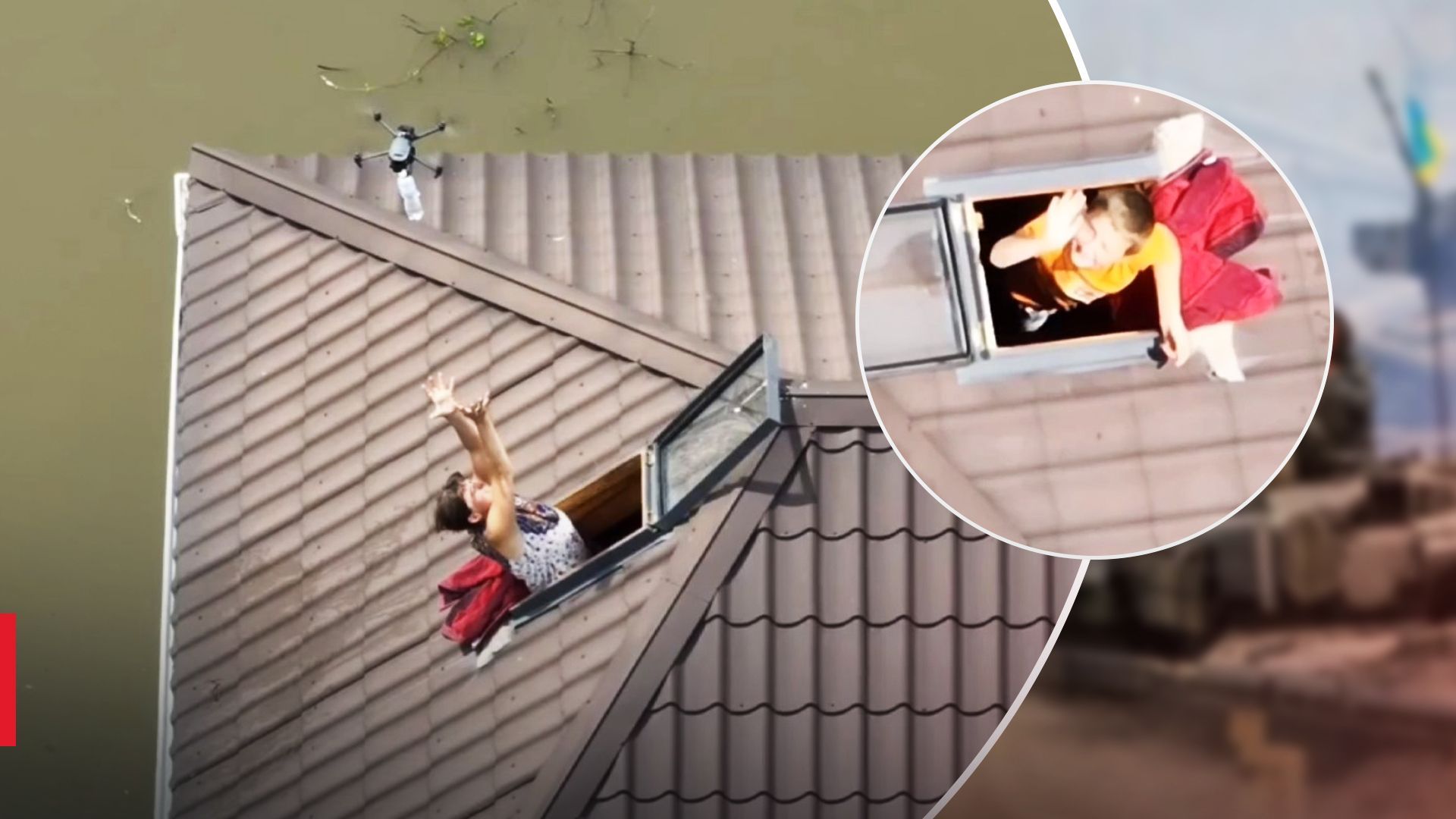 Разом із водою дрон передав сім'ї під Олешками записку Разом із водою дрон передав сім'ї під Олешками записку