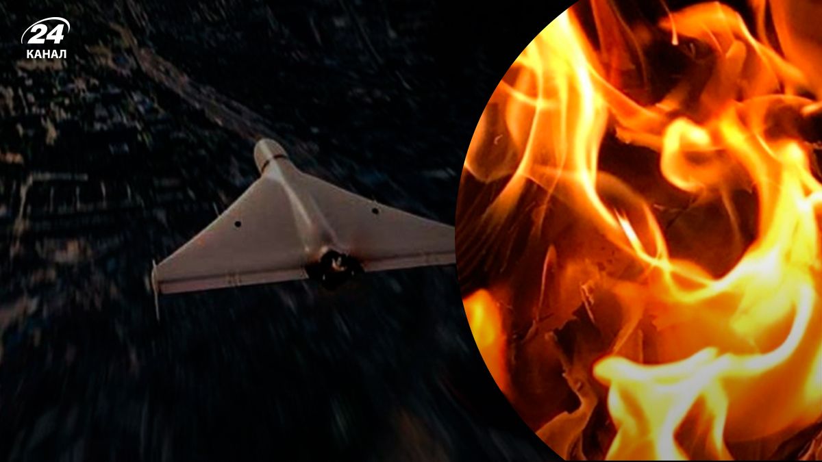 Внаслідок влучання Шахеда спалахнула пожежа - 24 Канал Внаслідок влучання Шахеда спалахнула пожежа - 24 Канал