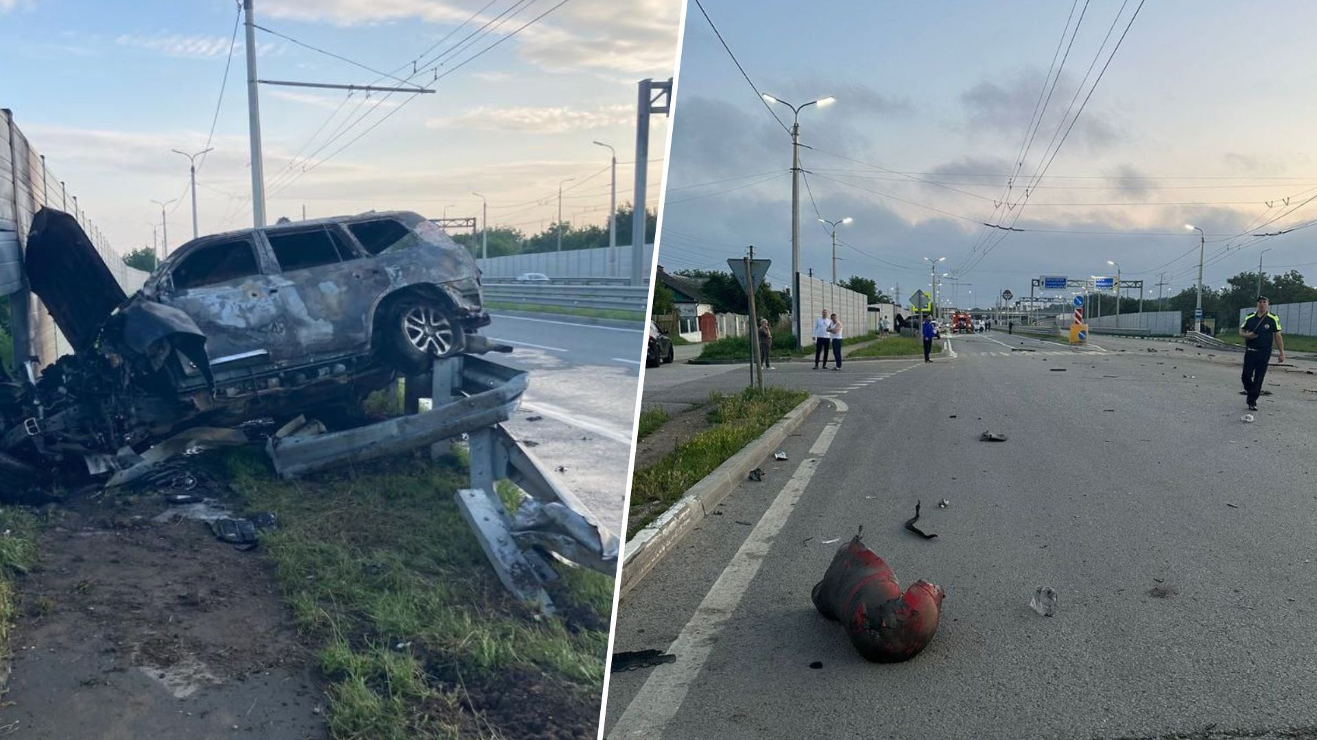 ДТП в Крыму - на Евпаторийском шоссе взорвалось авто 19 июня - 24 Канал