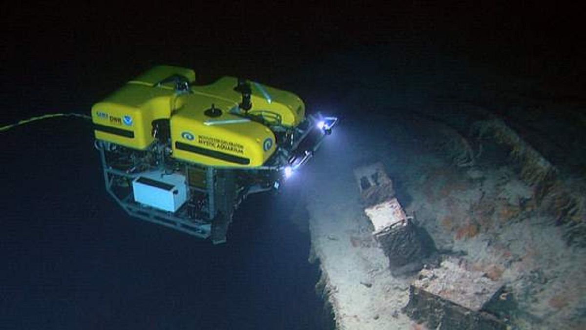 Дистанционно управляемый робот на месте аварии "Титаника"