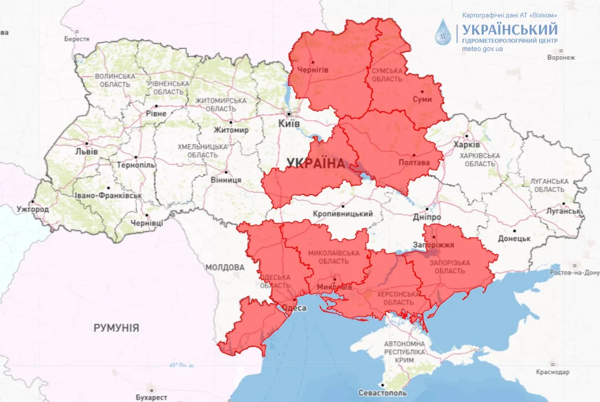 Пожежна небезпека 25 червня / Карта Укргідрометцентру