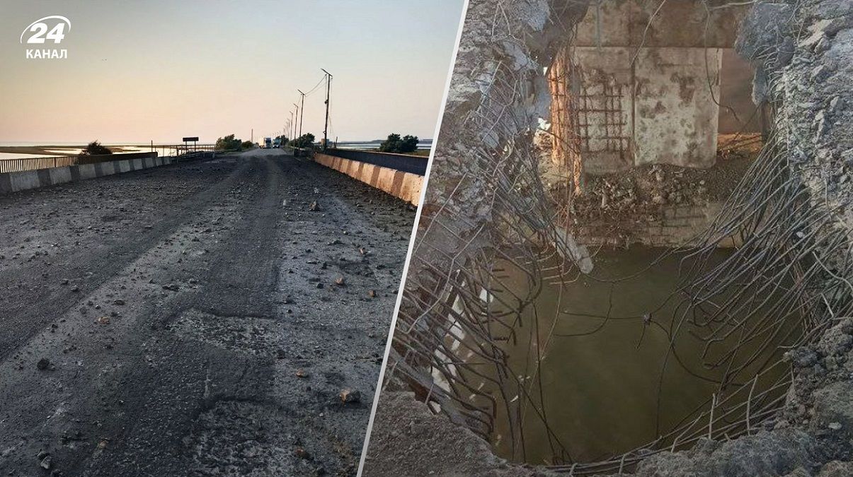 Удар по Чонгарському мосту – колаборанти намагаються відновити міст - 24 Канал