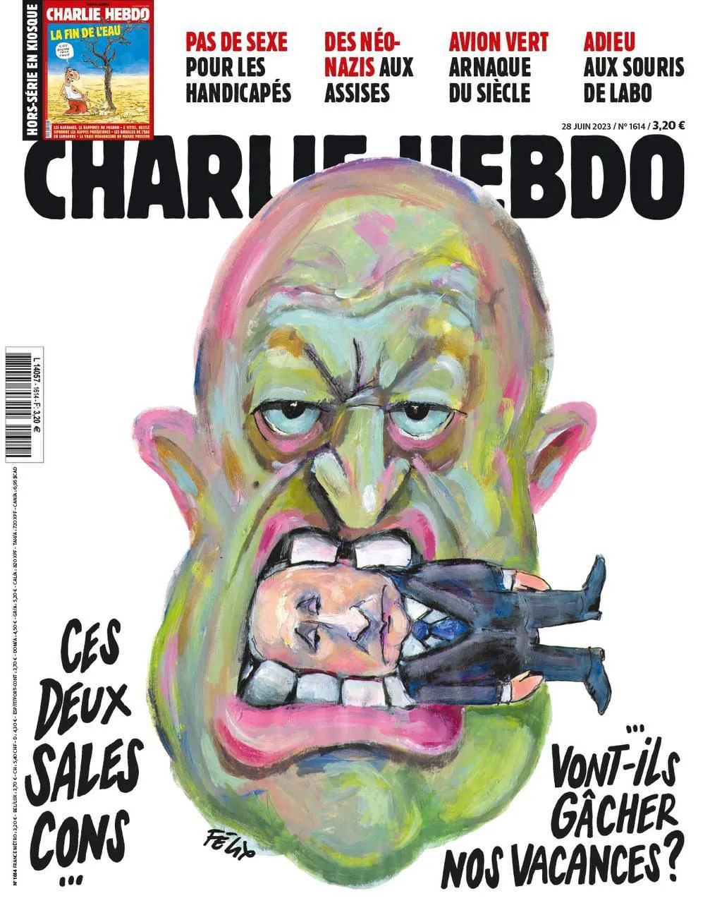 Свіжа обкладинка видання Charlie Hebdo з Путіним і Пригожиним