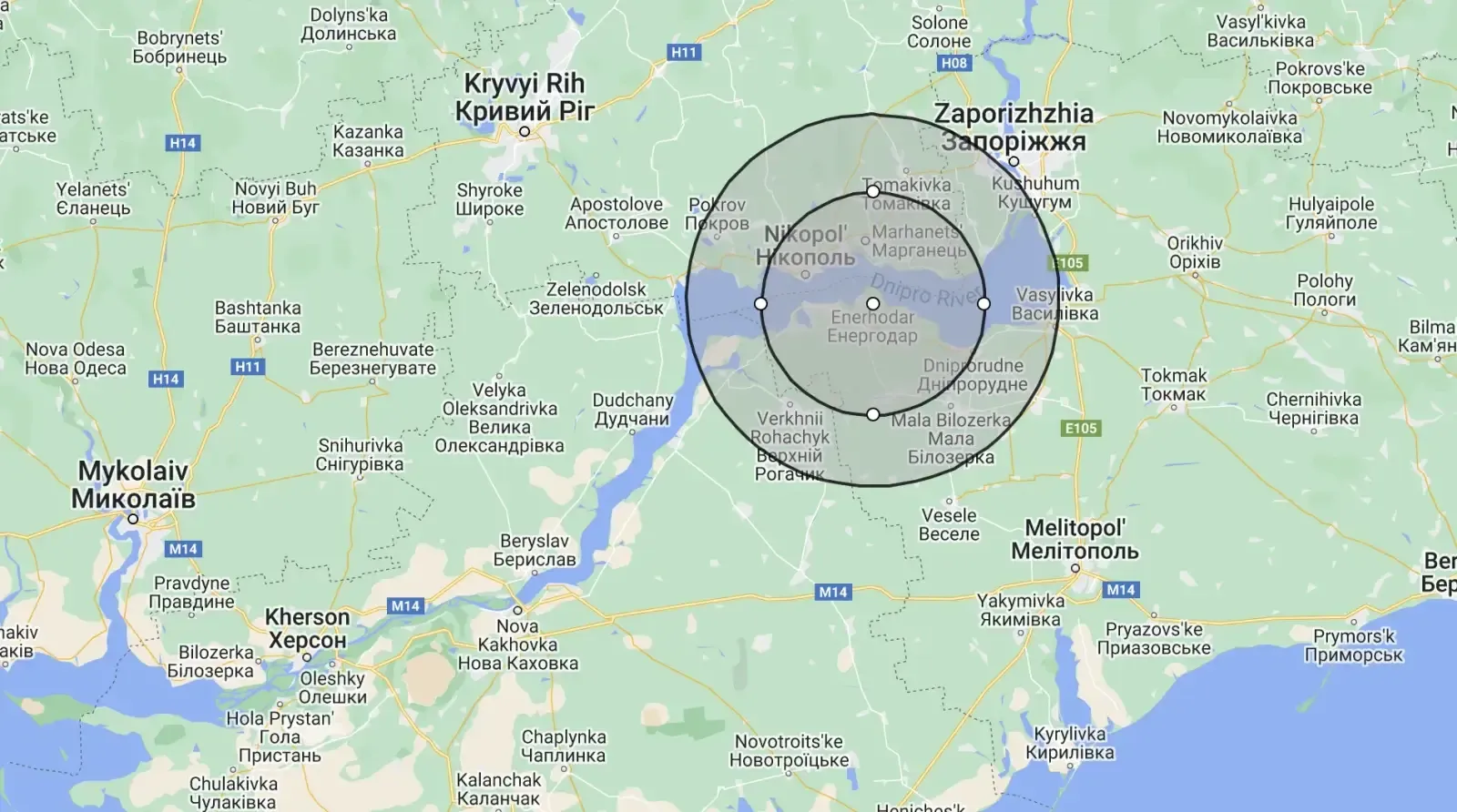 Потенційна зона евакуації Потенційна зона евакуації