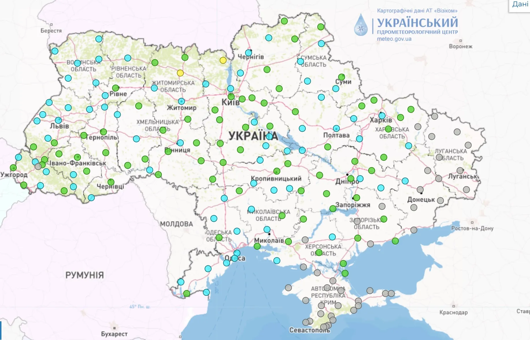 Радиационная ситуация по Украине