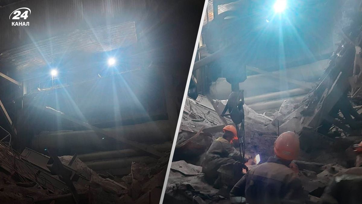 На Донетчине упала крыша цеха ТЭС - 24 Канал На Донетчине упала крыша цеха ТЭС - 24 Канал