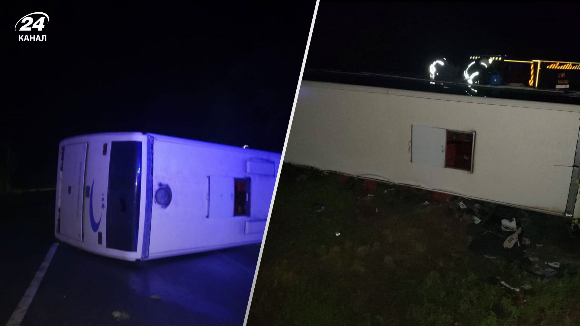 В Черкасской области перевернулся пассажирский автобус В Черкасской области перевернулся пассажирский автобус