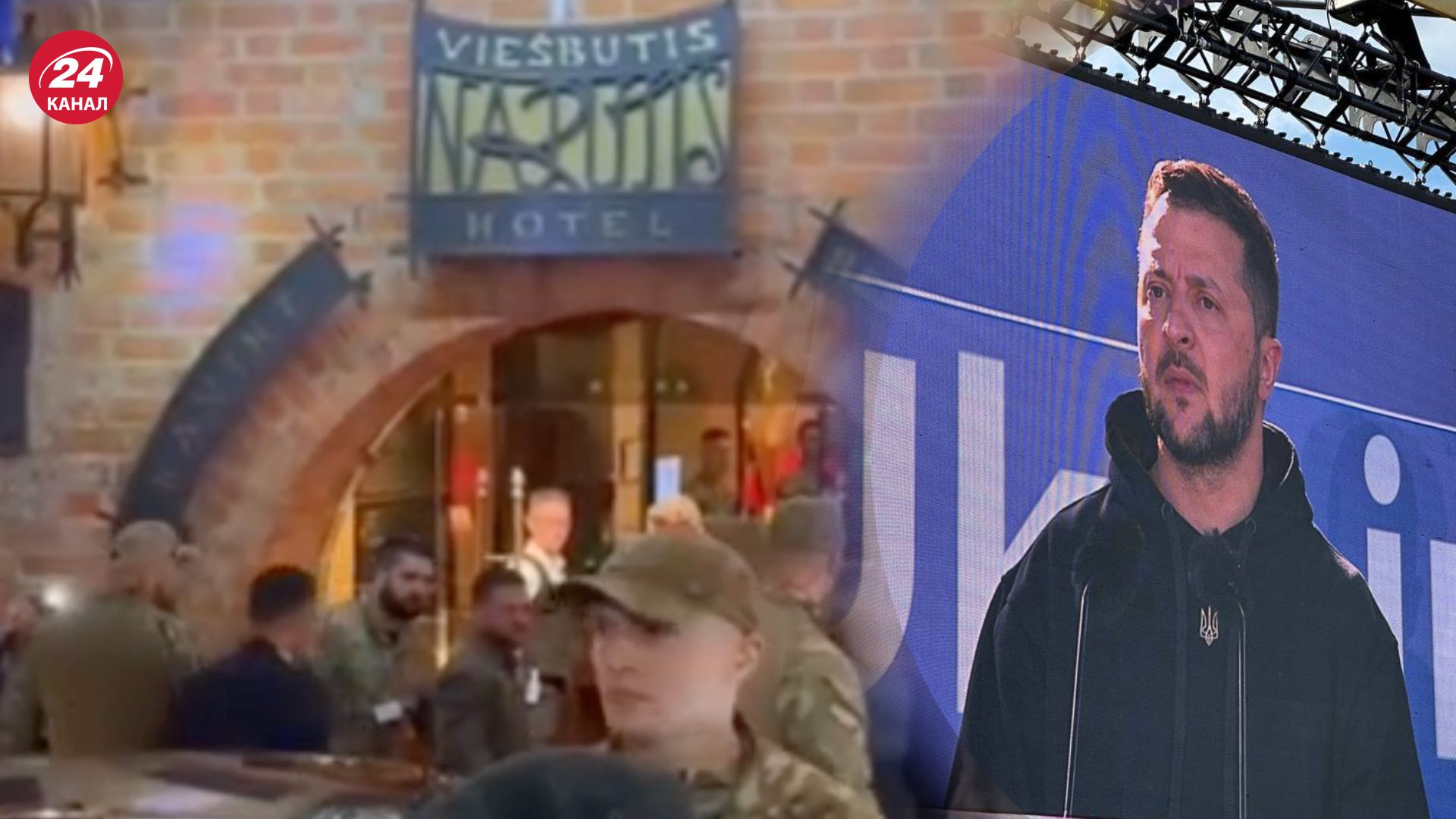 Зеленського оплесками зустріли біля готелю у Вільнюсі Зеленського оплесками зустріли біля готелю у Вільнюсі