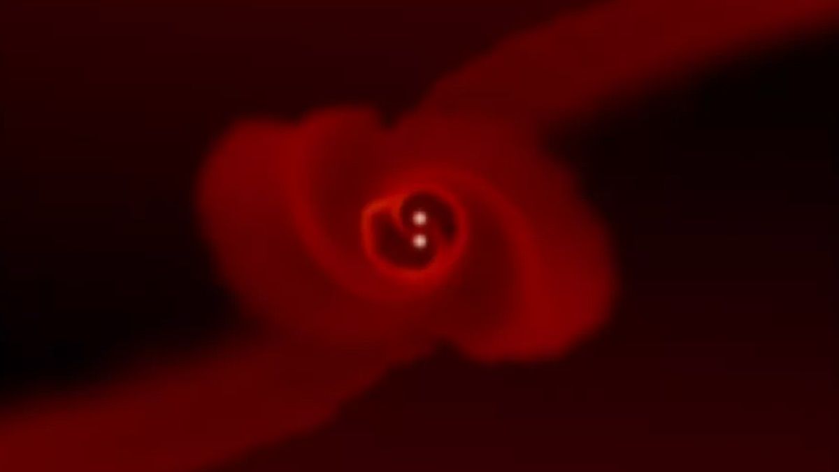 Слияние черных дыр в симуляции Слияние черных дыр в симуляции