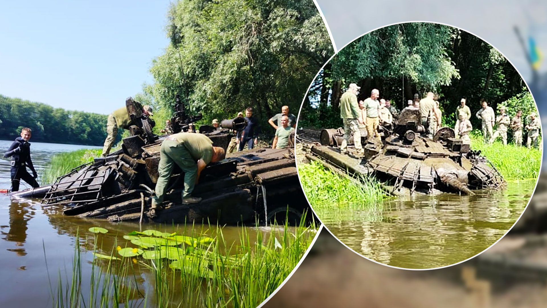 На Черниговщине российский танк вытащили из реки - ВСУ захватили российский танк - 24 Канал