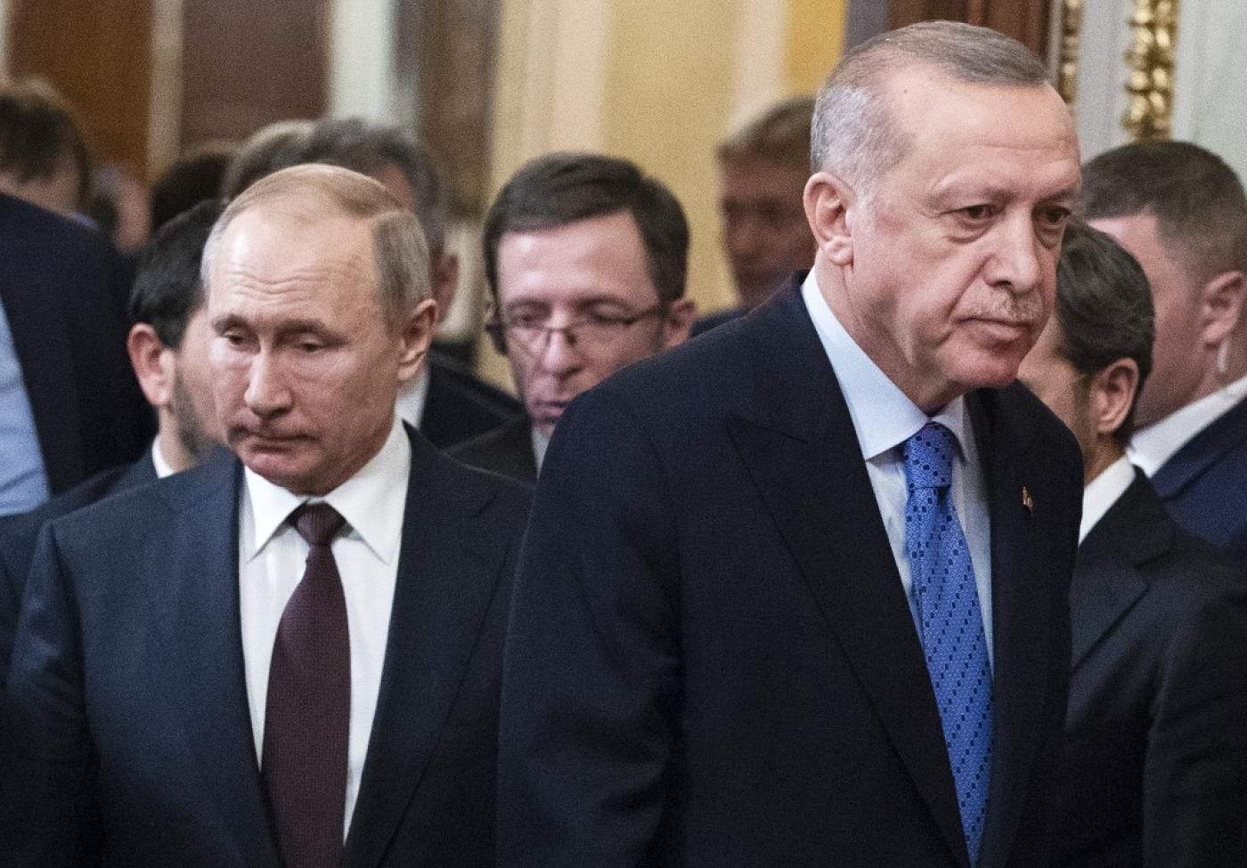 Реджеп Тайип Эрдоган и Владимир Путин на одной из предыдущих встреч в Москве