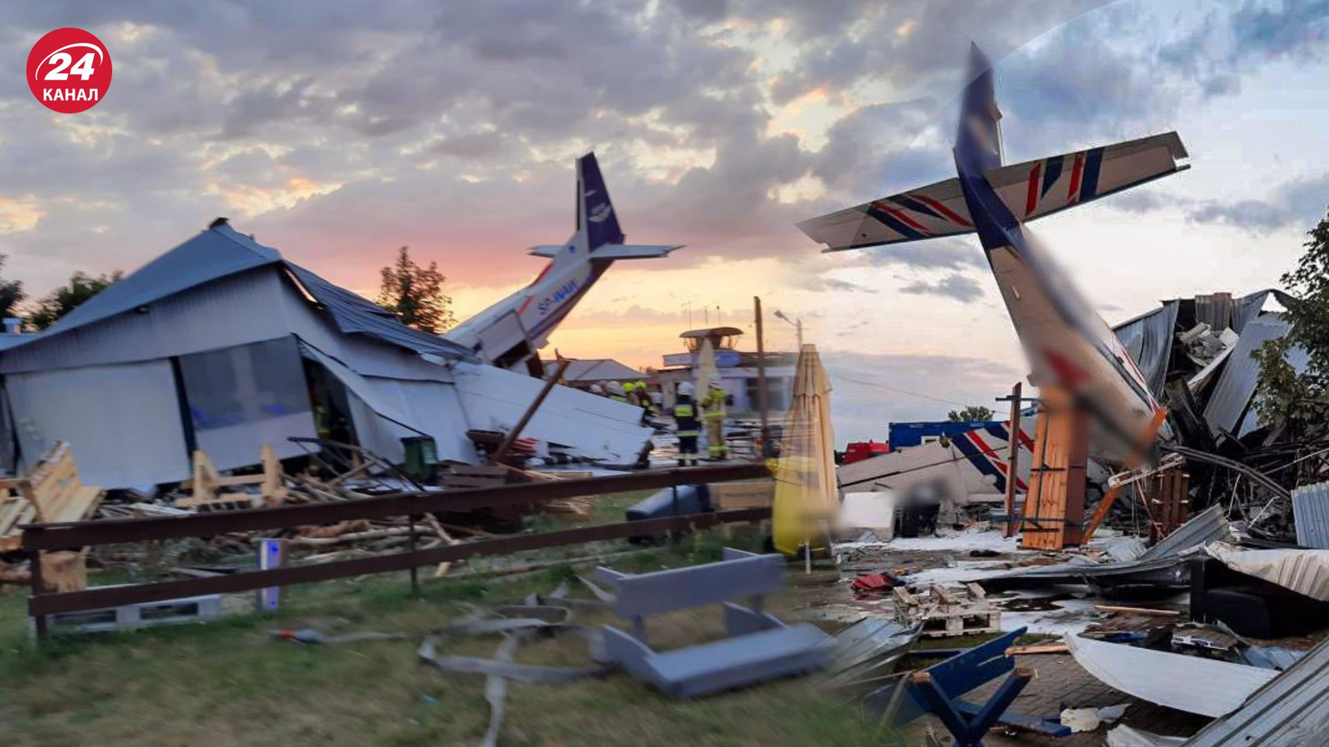 Літак влетів в ангар через погану погоду Літак влетів в ангар через погану погоду