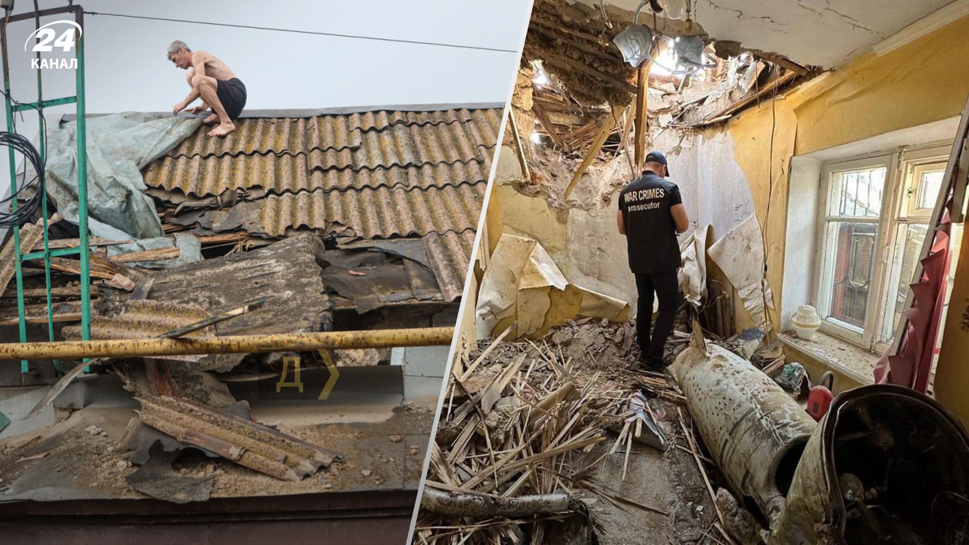 Наслідки влучання у приватний будинок в Одеській області Наслідки влучання у приватний будинок в Одеській області