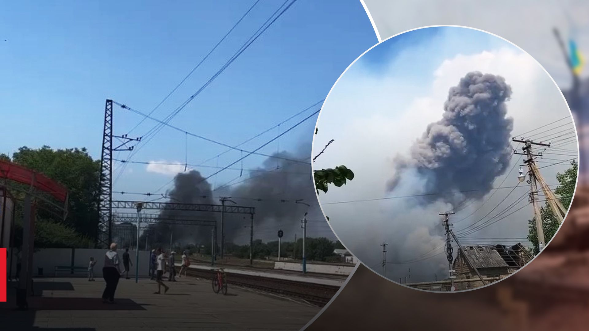 В Октябрському після вибухів спалахнула залізнична станція - 24 Канал