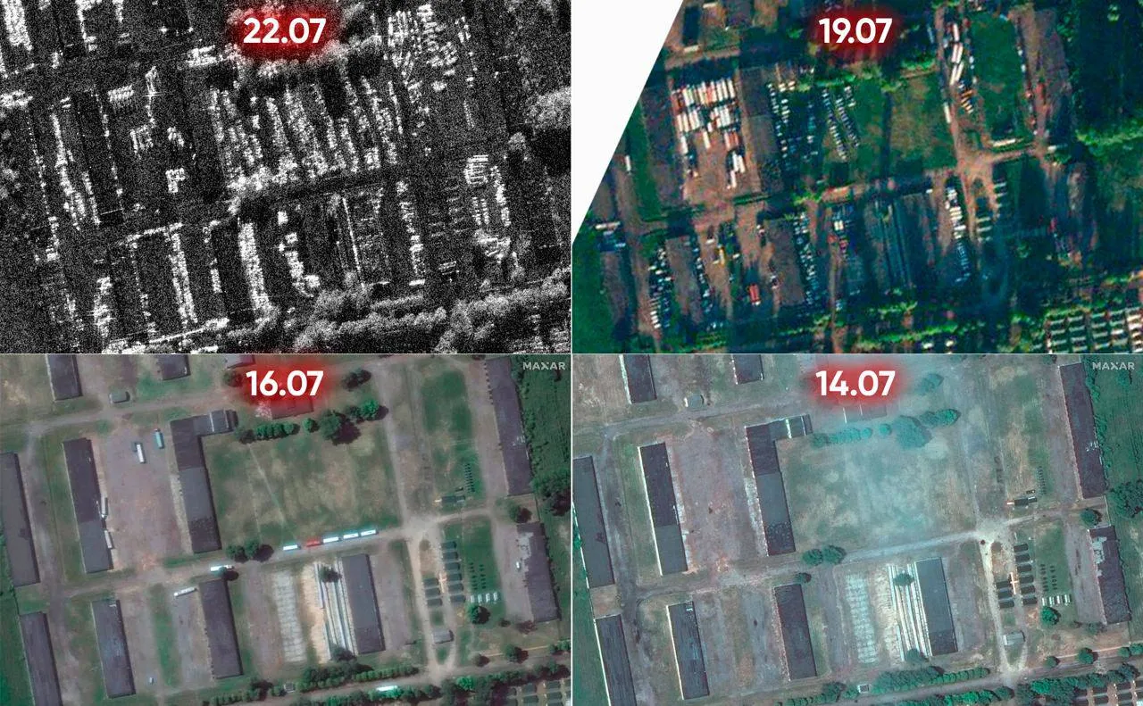 Сравнение спутниковых снимков лагеря вагнеровцев /
