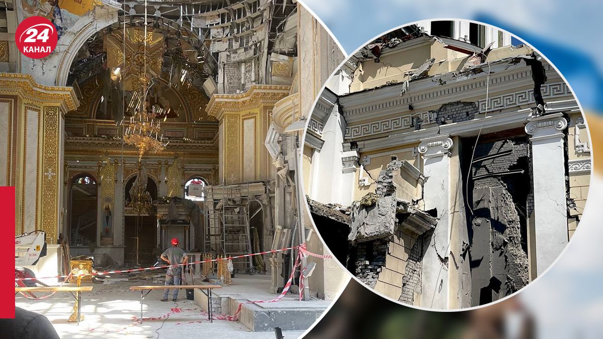 Последствия российской атаки по храму в Одессе Последствия российской атаки по храму в Одессе