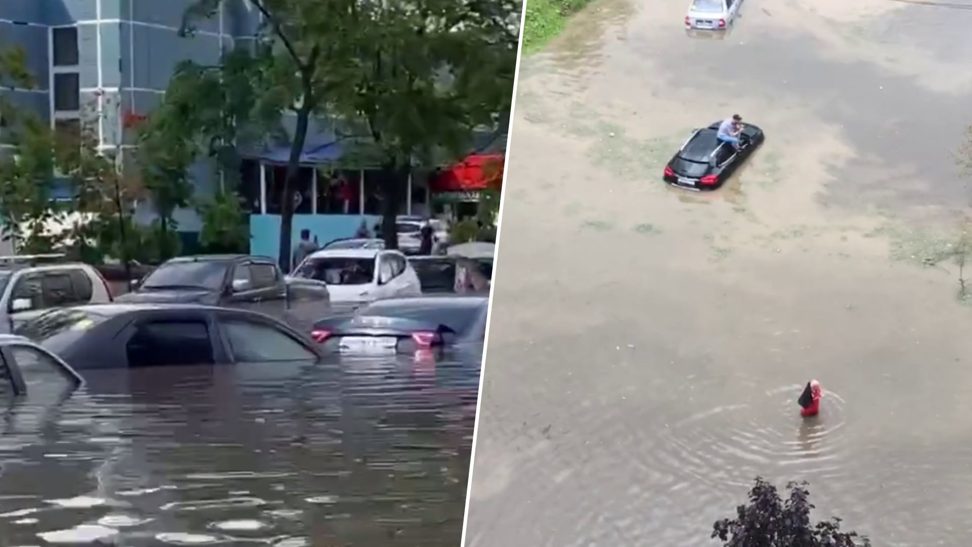 Москва пішла під воду через потужну негоду