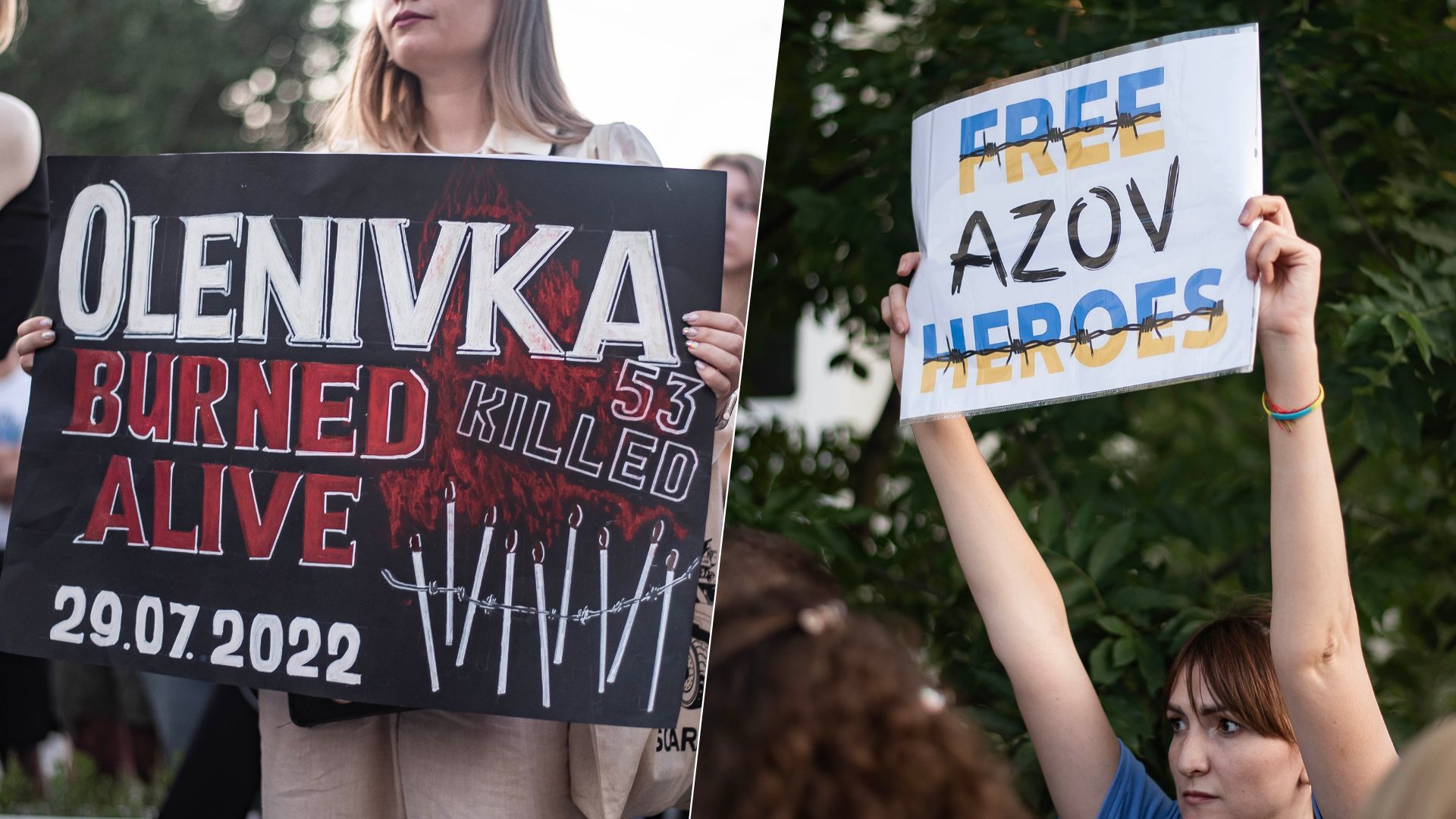 В Киеве состоялась акция к годовщине Еленовки под посольством России В Киеве состоялась акция к годовщине Еленовки под посольством России