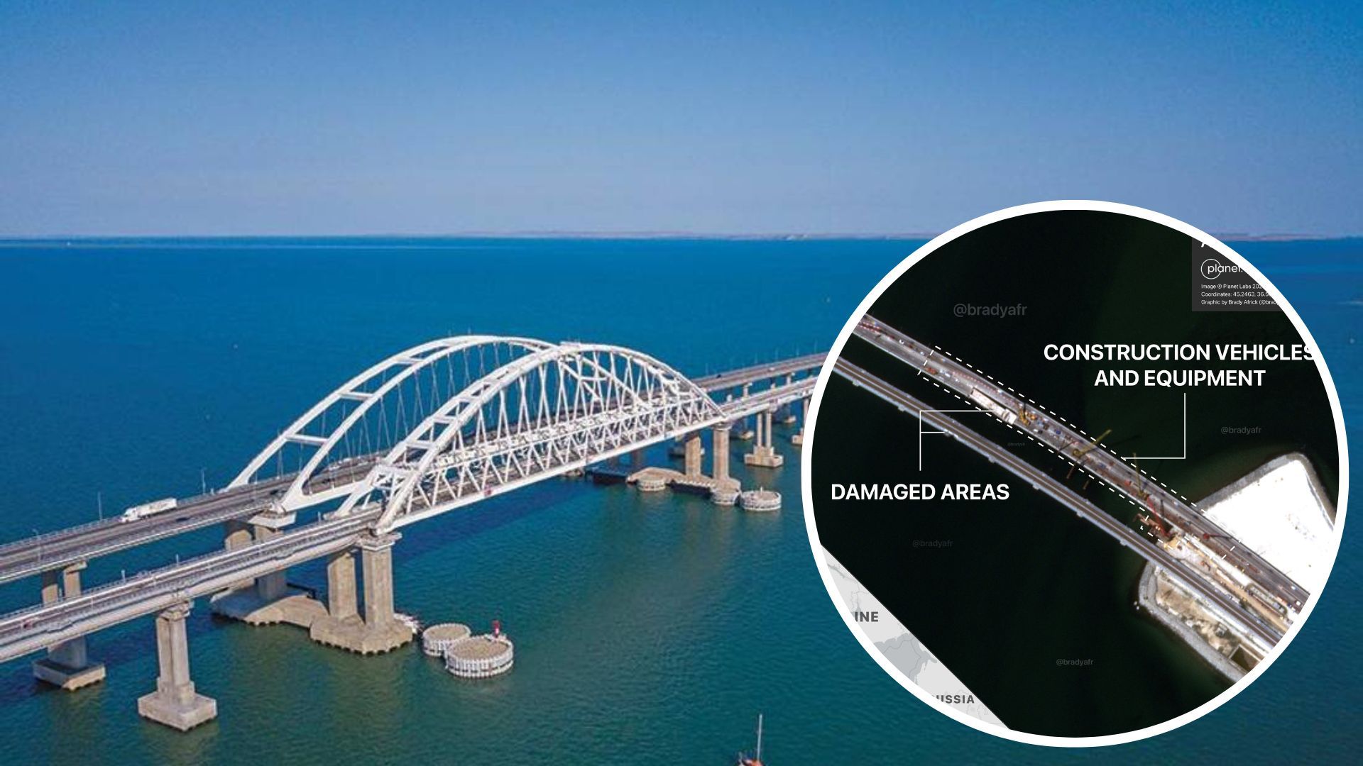 Розслідувачі показали свіжі супутникові знімки Кримського мосту