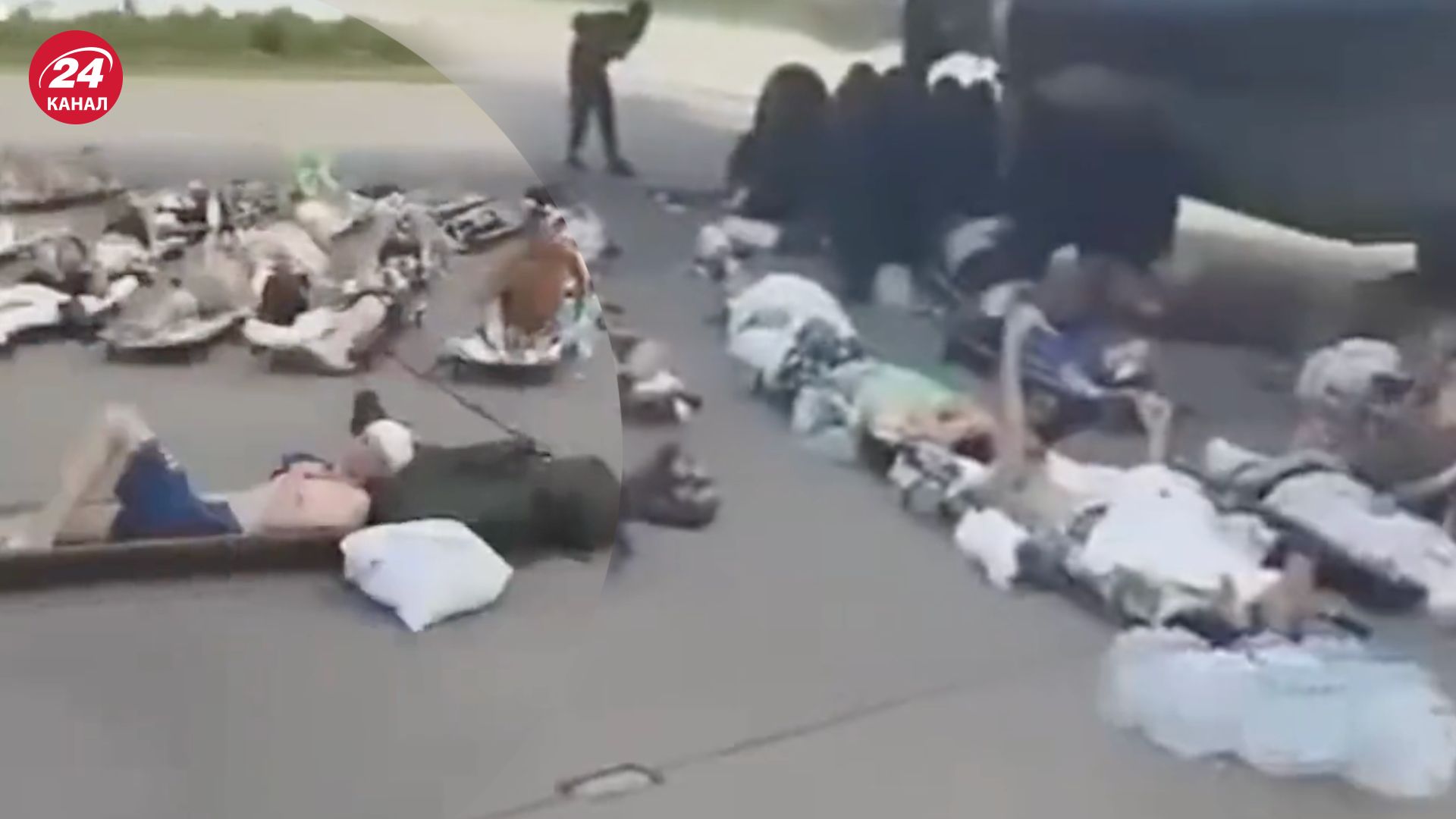 Поранених росіян кинули на злітній смузі під сонцем Поранених росіян кинули на злітній смузі під сонцем