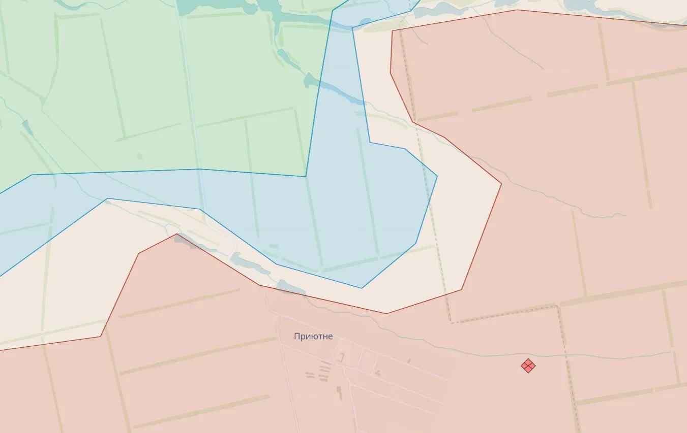 Лінія фронту біля Приютного Лінія фронту біля Приютного