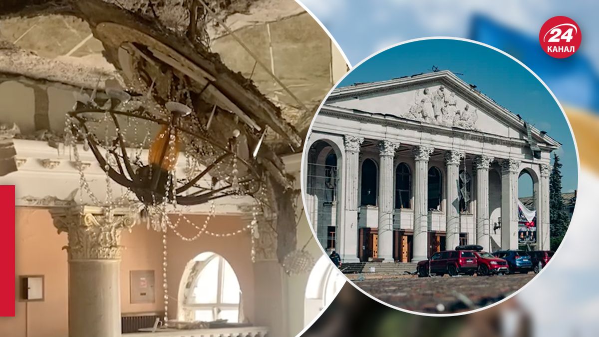 Чернігівський драматичний театр після удару Чернігівський драматичний театр після удару