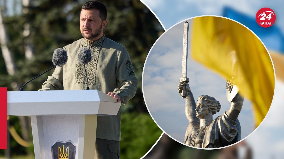 Зеленський на урочистій церемонії підняття прапора Зеленський на урочистій церемонії підняття прапора