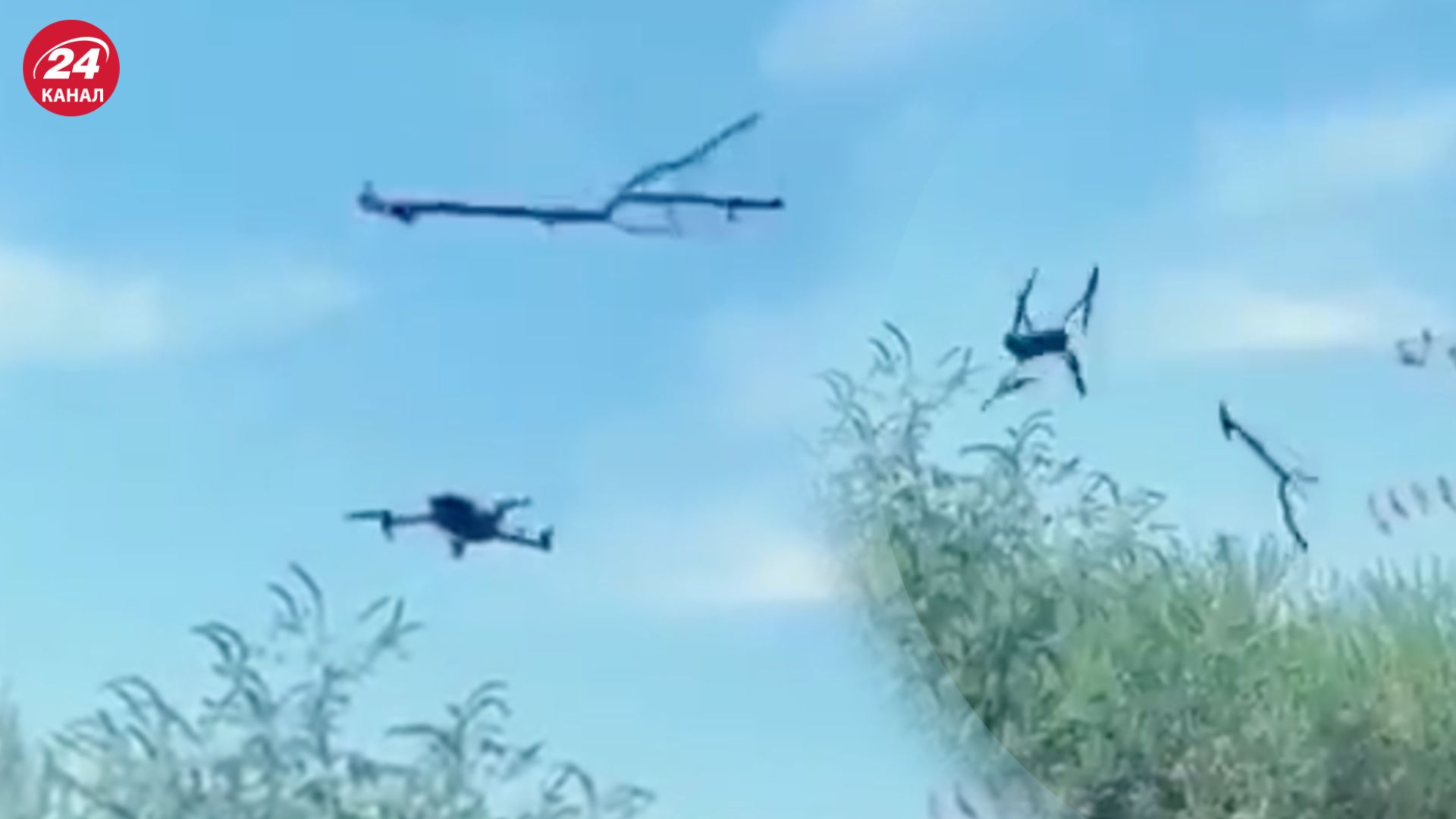 Наші військові збили дрон ворога гілкою Наші військові збили дрон ворога гілкою