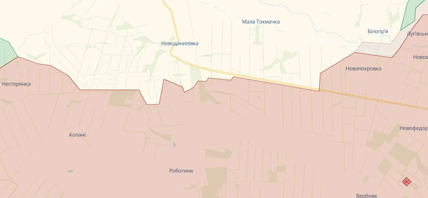 Лінія фронту на Запоріжжі до контрнаступу Лінія фронту на Запоріжжі до контрнаступу