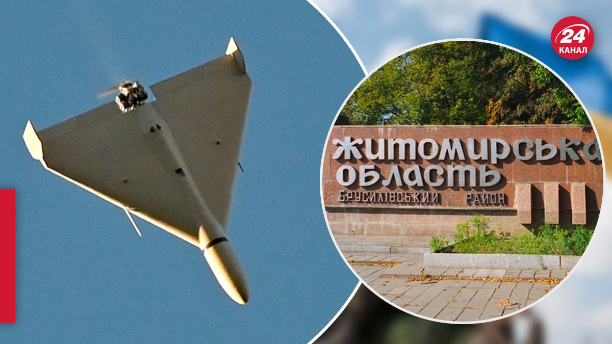 Атака на Житомирщину 30 августа – из-за падения обломка дрона вспыхнул пожар - 24 Канал