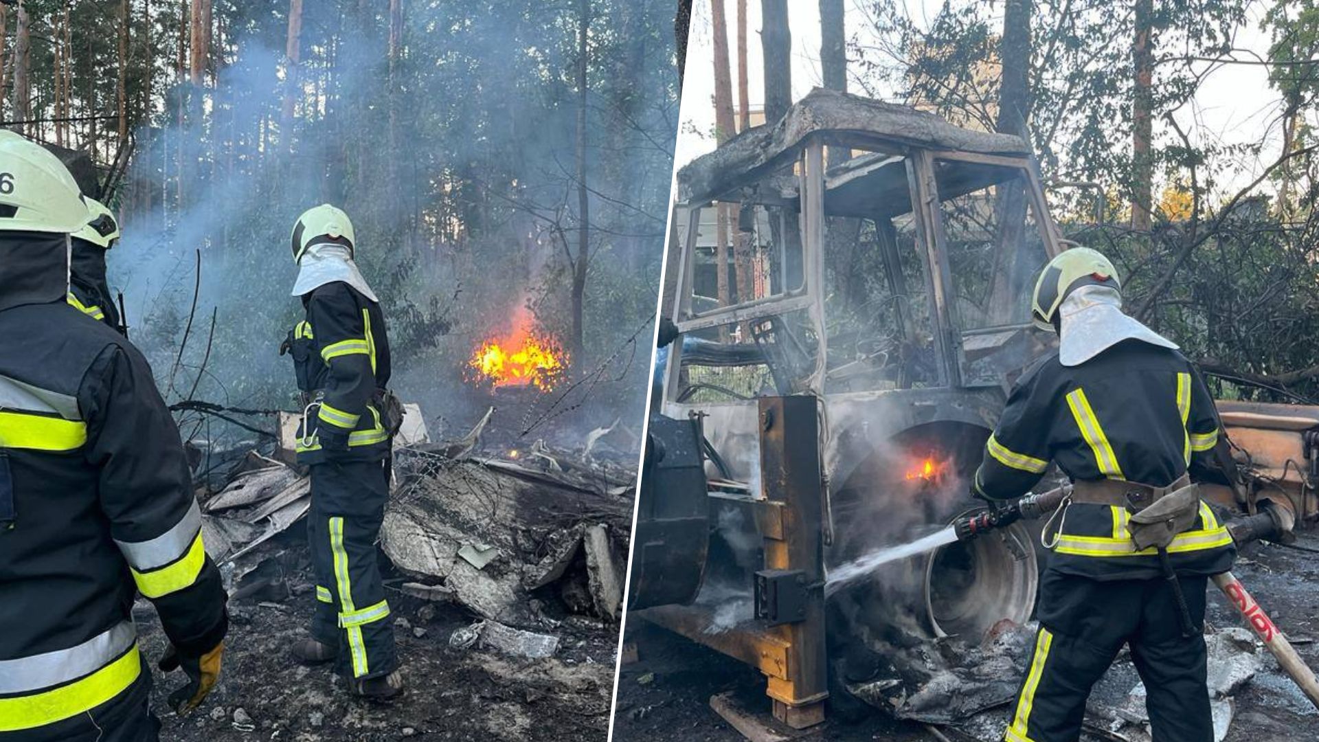 Спасатели показали кадры последствий вражеской атаки в Киевской области