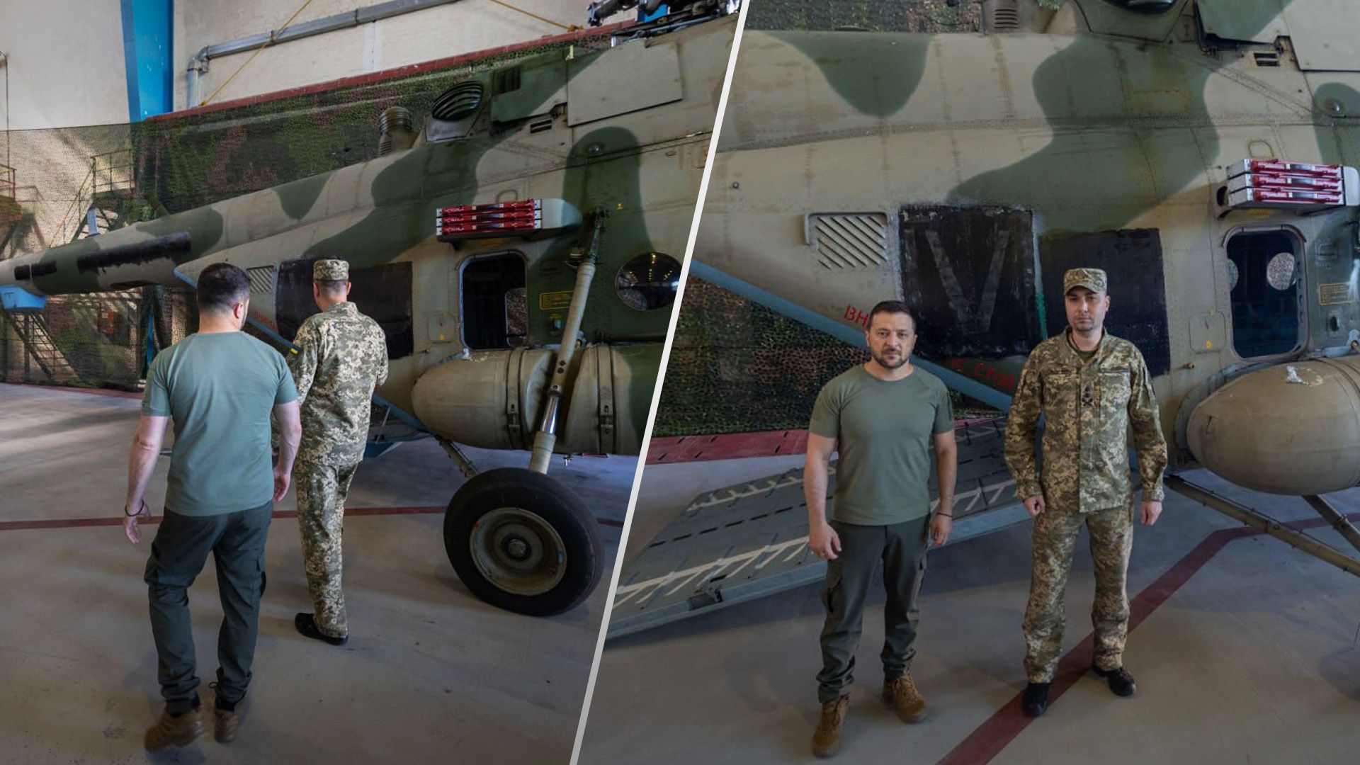 Зеленський разом з Будановим показали трофейний гелікоптер Мі-8 - 24 Канал Зеленський разом з Будановим показали трофейний гелікоптер Мі-8 - 24 Канал