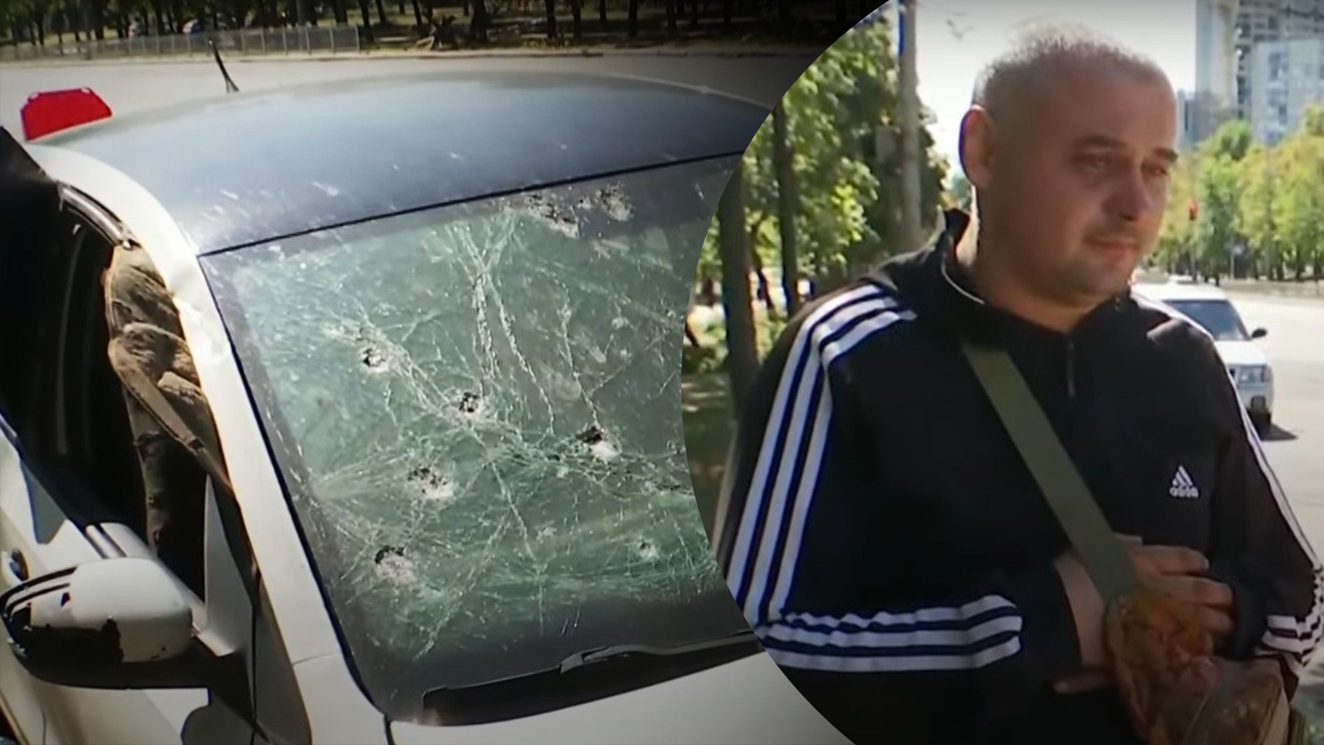 У Києві водій вцілів після вибуху уламка "Шахеда" У Києві водій вцілів після вибуху уламка "Шахеда"