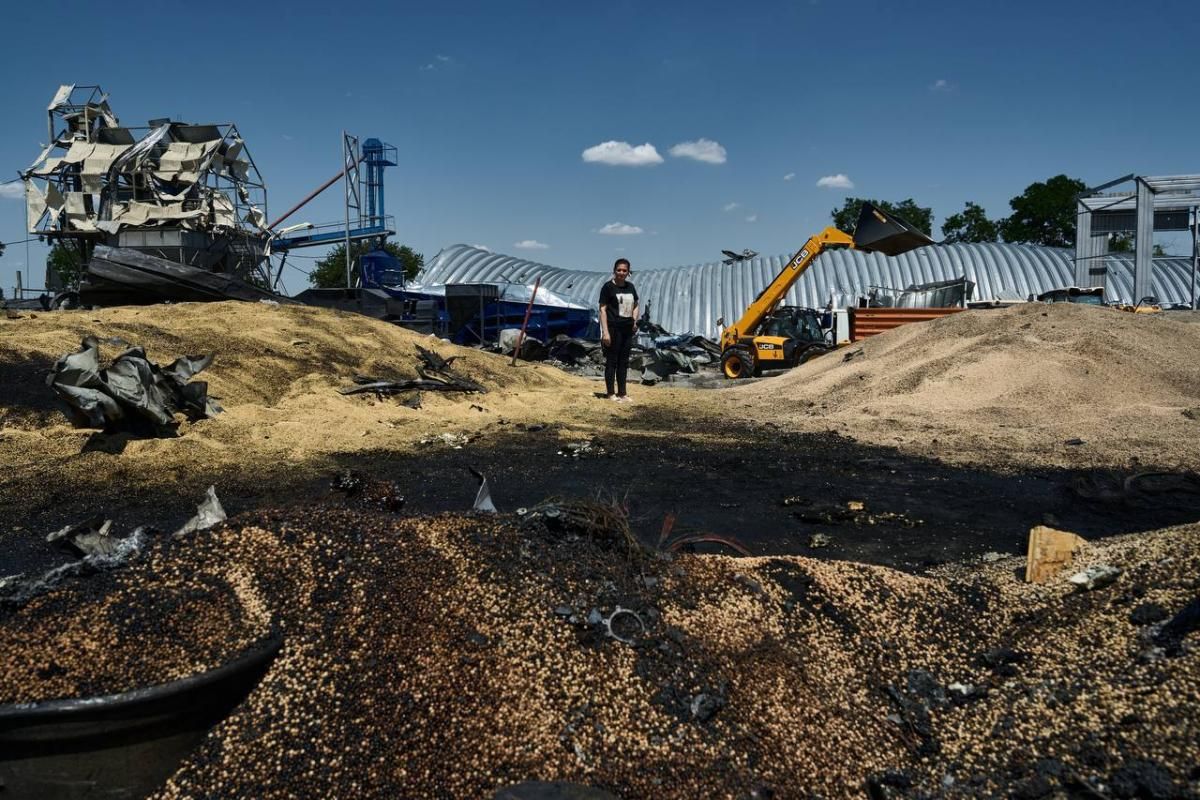 Знищені ангари із зерном у Одеській області