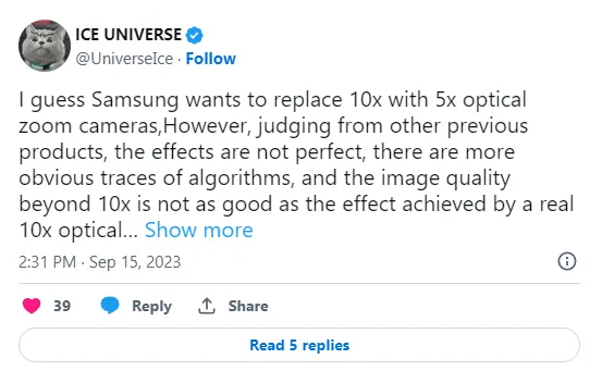 Samsung може видалити 10-кратний оптичний зум у Galaxy S24 Ultra Samsung може видалити 10-кратний оптичний зум у Galaxy S24 Ultra