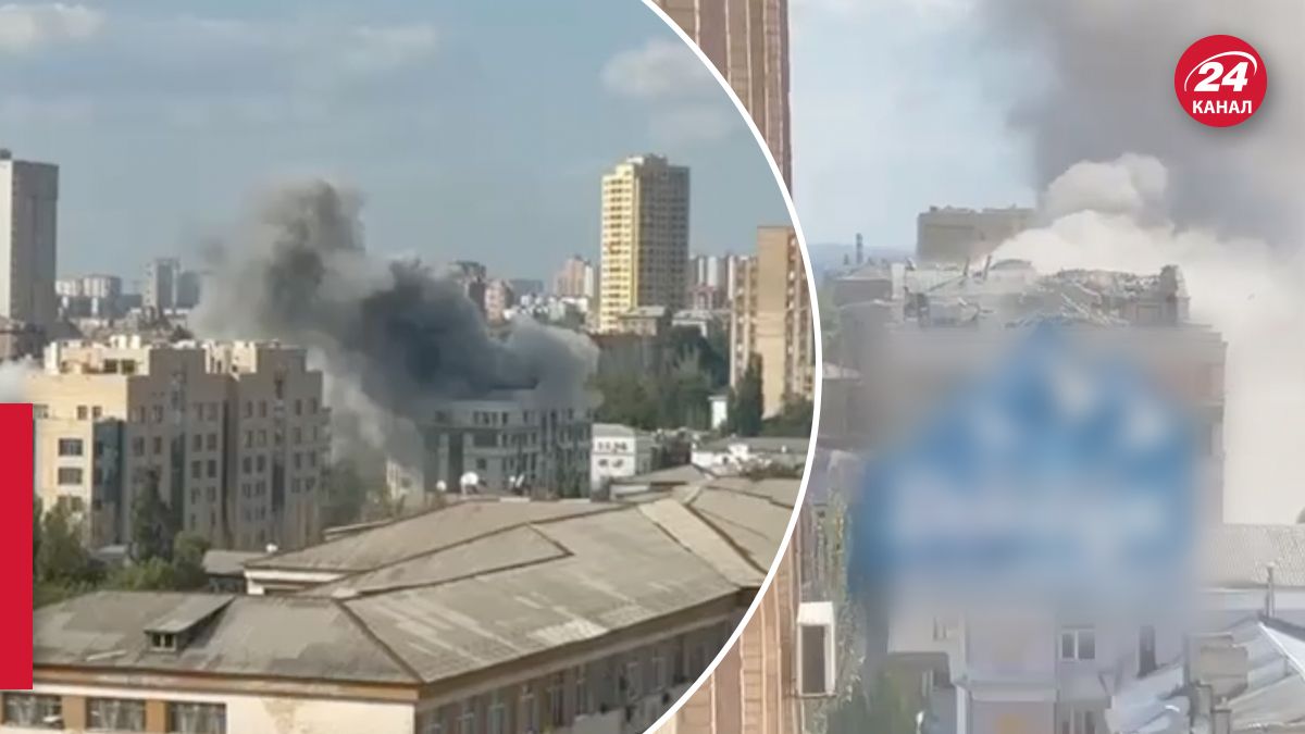 У Донецьку видно дим в районі окупаційної адміністрації - 24 Канал У Донецьку видно дим в районі окупаційної адміністрації - 24 Канал