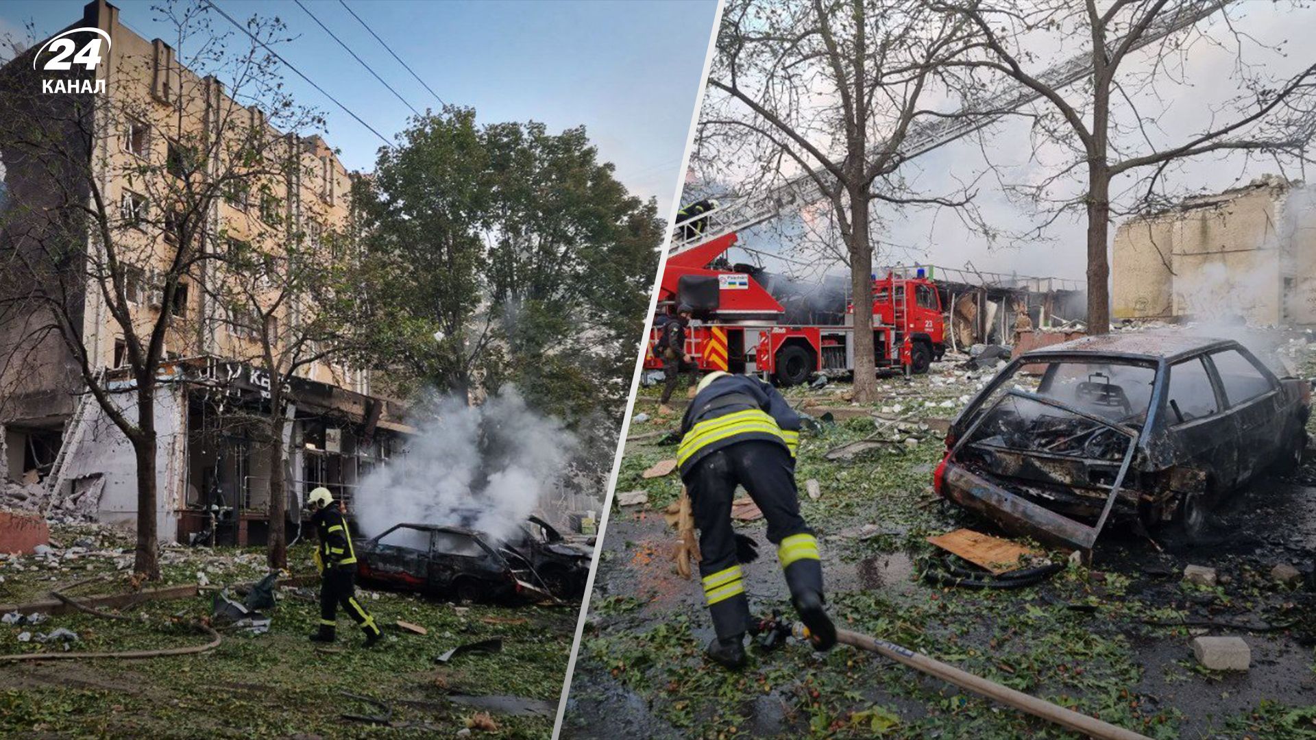 В Черкассах в результате падения обломков российских ракет пострадали люди