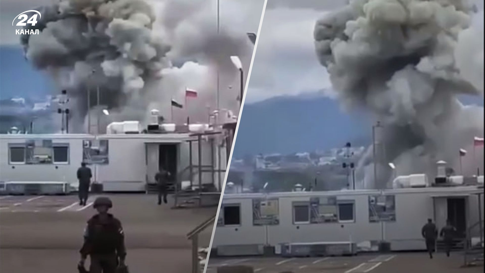 Горит склад россиян в Нагорном Карабахе Горит склад россиян в Нагорном Карабахе