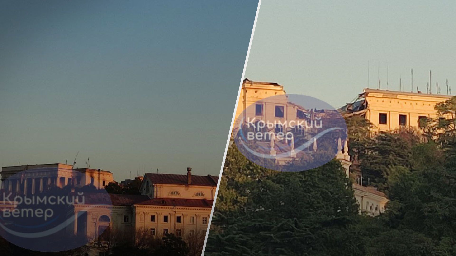 Фото ураженого штабу чф Росії в Севастополі Фото ураженого штабу чф Росії в Севастополі