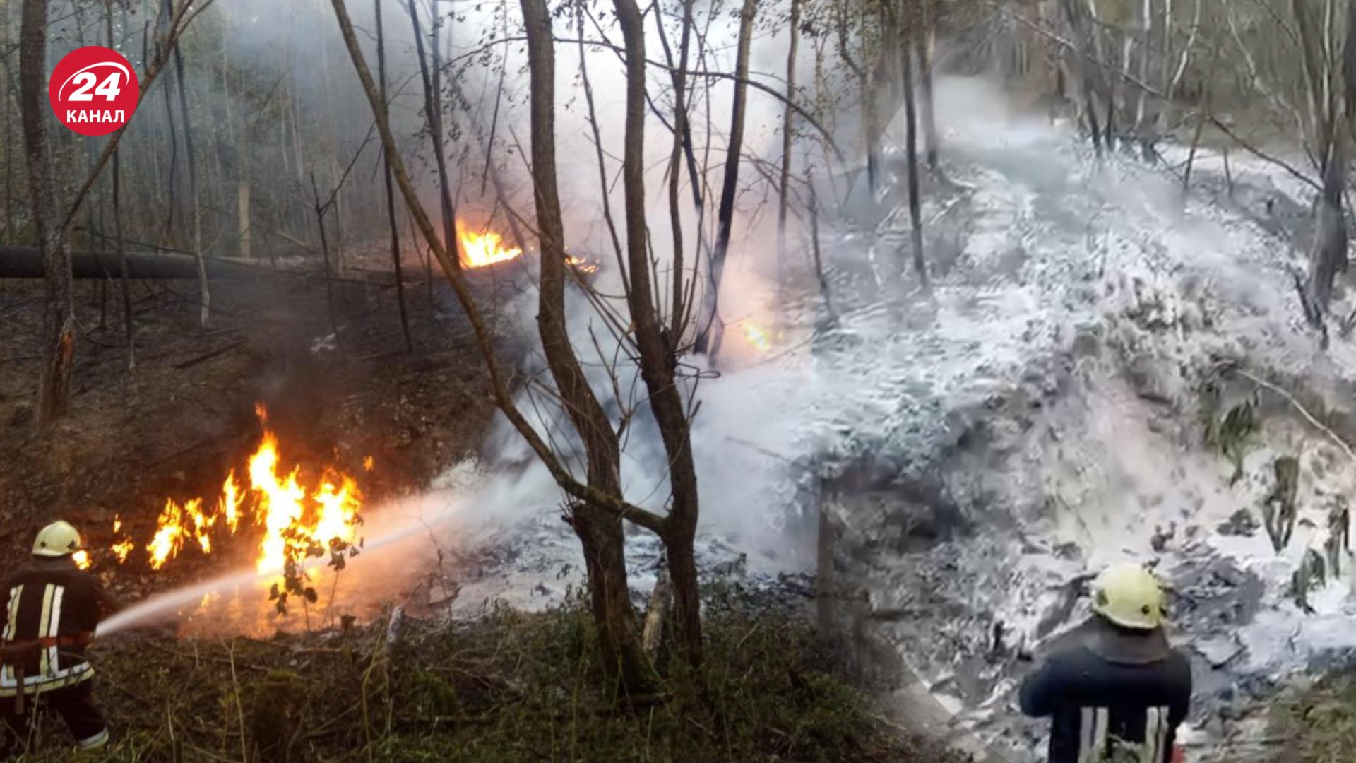 Последствия взрыва на нефтепроводе на Прикарпатье