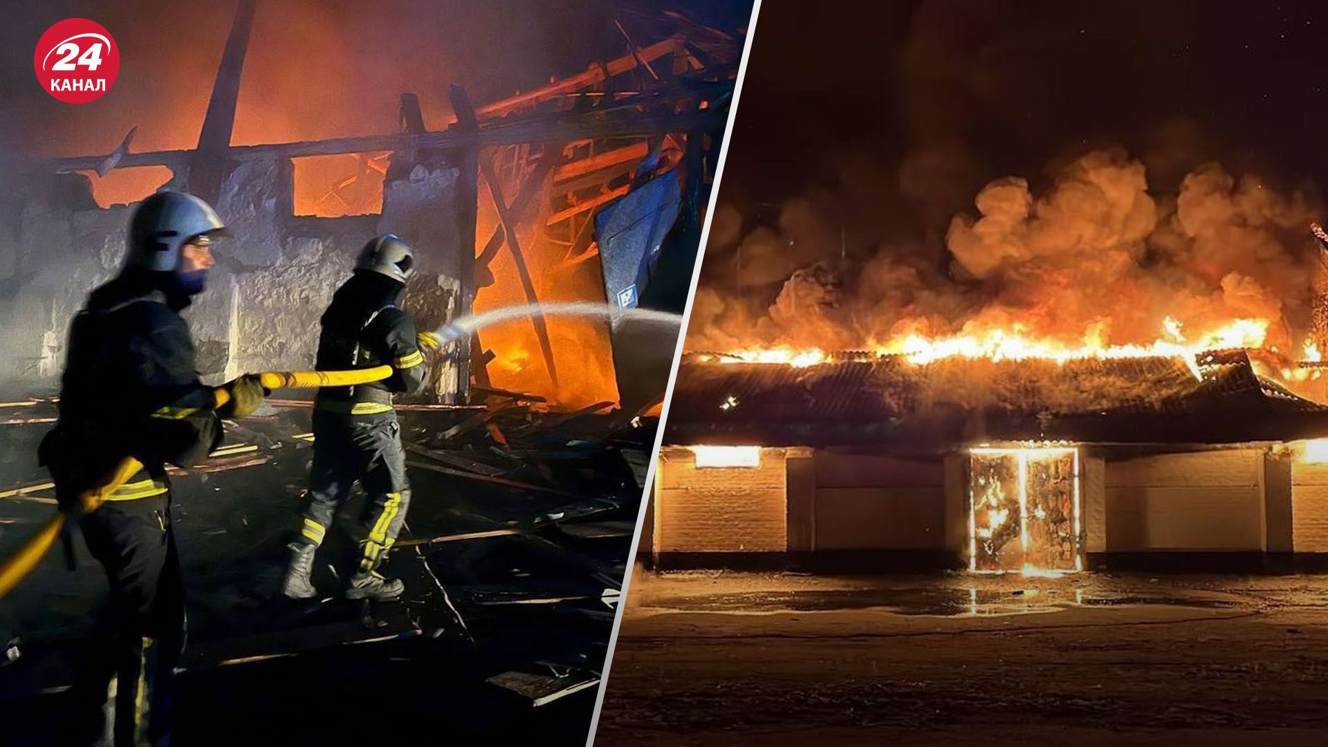 Пожар в Умани в результате атаки 1 октября Пожар в Умани в результате атаки 1 октября