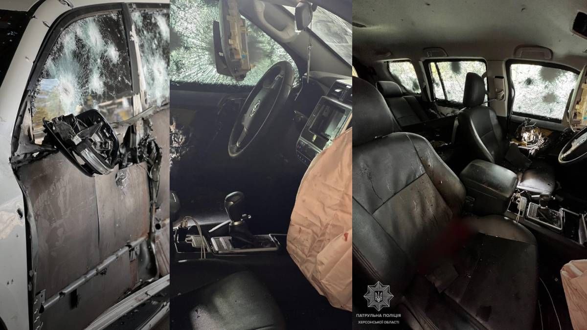 Авто з патрульними потрапило під обстріл противника Авто з патрульними потрапило під обстріл противника