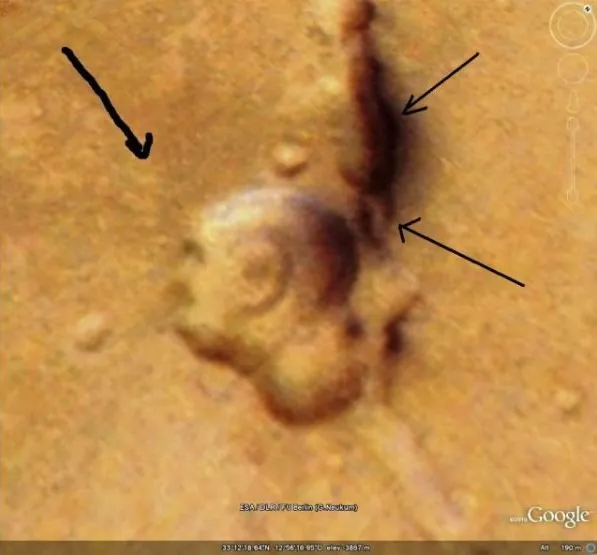 Марсіанське утворення, схоже на профіль Ґанді