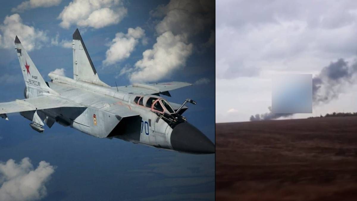 Возле Мариуполя горит российский самолет Возле Мариуполя горит российский самолет