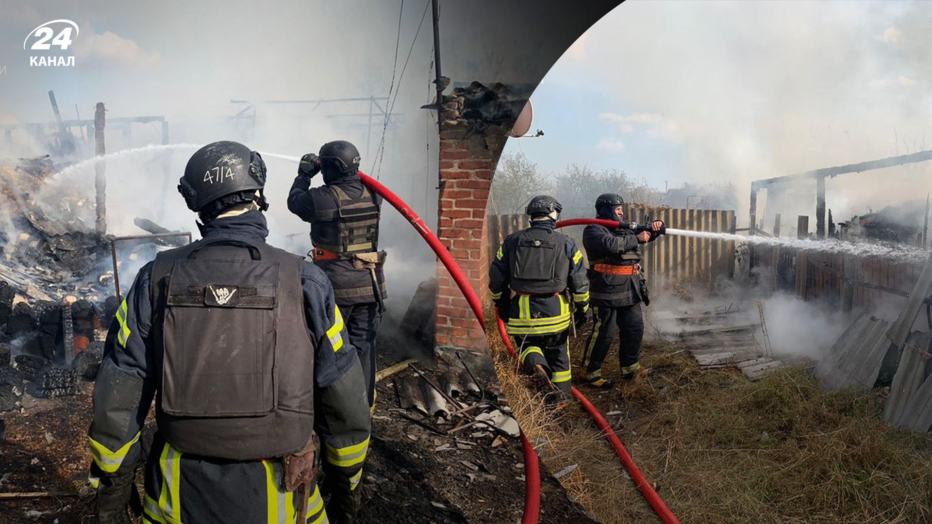 Удар по Вовчанську 19 жовтня 2023 - на подвір'ї почалася велика пожежа, є поранені - 24 Канал